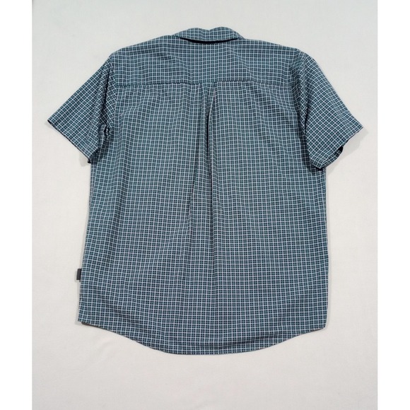 Patagonia Plaid Shirt Men's Medium Green Blue Organic Cotton Blend Button Up - Picture 5 of 7